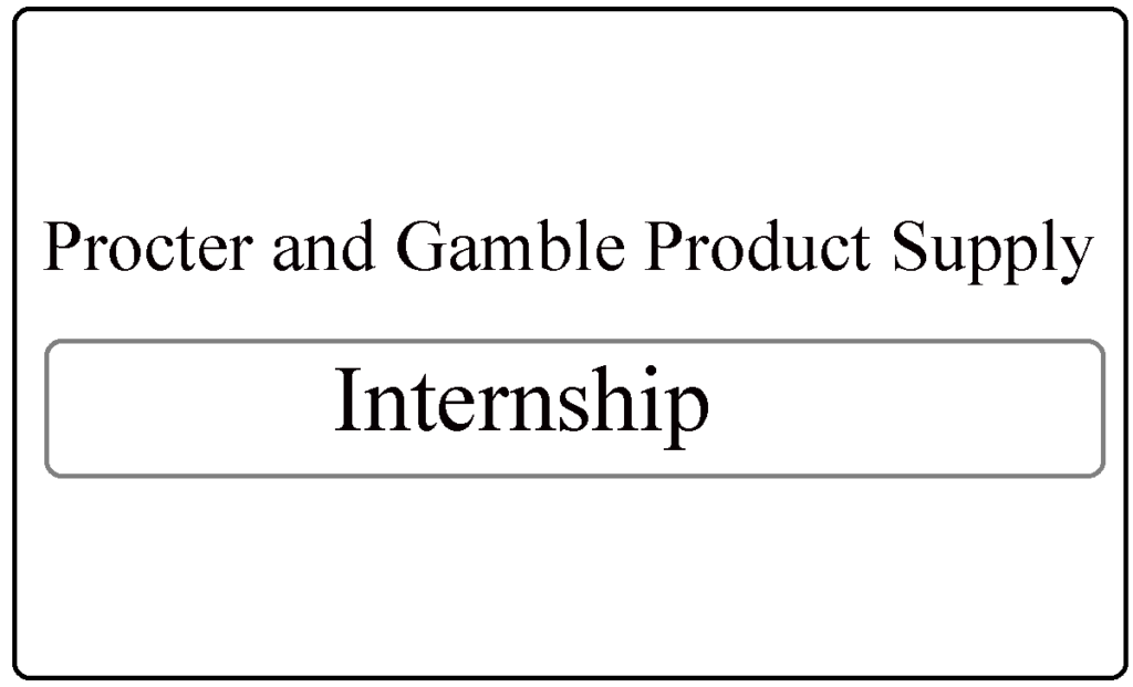 Procter and Gamble Product Supply Internship Program 2024